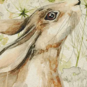 Evans Lichfield Bramble Hare Printed Feather Rich Cushion