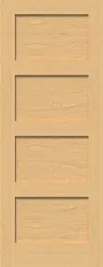 Green & Taylor Oak Shaker 4 Panel - Prefinished Fire Door