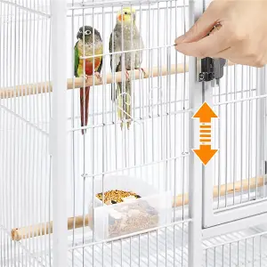 Yaheetech White Mobile Metal Bird Cage w/ Detachable Stand Large