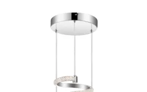 GoodHome Darien Geometric Chrome effect LED Pendant ceiling light, (Dia)380mm