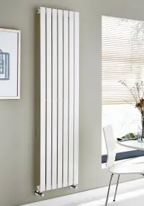 1200mm (H) x 480mm (W) -White Vertical Radiator (Berlin) - Single Panel - (1.2m x 0.48m) - Depth 52mm