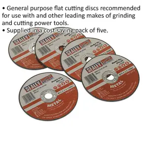 5 Pack of 75mm Flat Metal Cutting Discs for Heavy Duty Angle Grinders