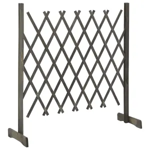 Berkfield Garden Trellis Fence Grey 120x90 cm Solid Firwood