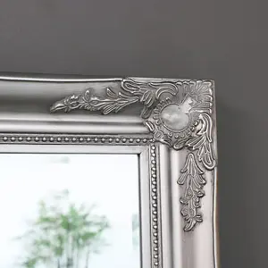 Melody Maison Large Ornate Silver Wall/Floor Mirror 158cm x 78cm