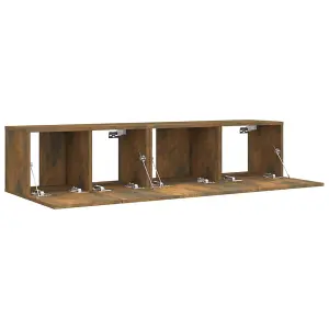 Berkfield 2 Piece TV Cabinet Set Smoked Oak Engineered Wood