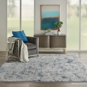 Grey Blue Modern Floral Optical/ (3D) Rug Easy to clean Living Room and Bedroom-160cm X 221cm