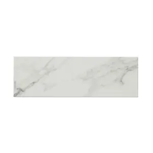 Glina White Gloss Marble effect Ceramic Wall Tile Sample