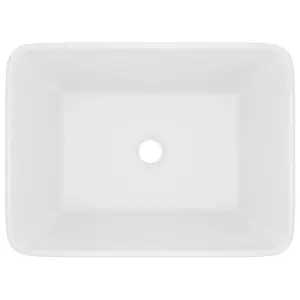 Berkfield Luxury Wash Basin Matt White 41x30x12 cm Ceramic