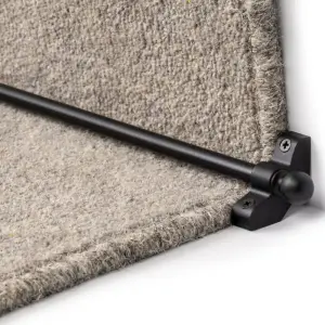 Hollow Stair Carpet Runner Rods - Easy To Install Affordable Stair Rod Bars - Modern Black Finish - 70cm (27.5") width