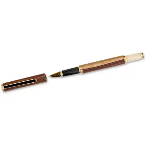 Rollerball Pen Kit - 24kt Gold (Black Clip)