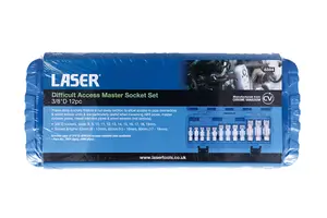 Laser Tools 8384 12pc Difficult Access Master Socket Set 3/8"D