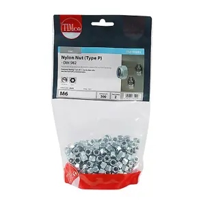 TIMCO Nylon Insert Nuts Type P DIN982 Silver - M6