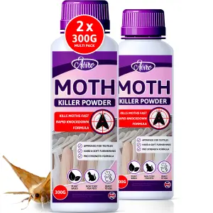 Aviro Moth Killer Powder - Natural Moth Killer, Pet-Friendly Moth Powder Approved For Use On Hard & Soft Furnishings. 600g