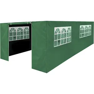 Side Walls Door & Windows for 3x6m Pop-Up Gazebo - GREEN - Garden Party Tent