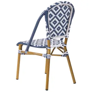 Set of 4 Garden Chairs RIFREDDO PE Rattan Blue