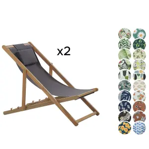 Sun Lounger Wood Light Wood AVELLINO