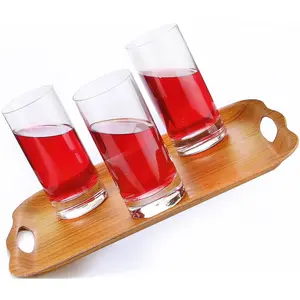 Large Non-Slip Tray - Oak Finish Serving or Lap Tray with Handles & Anti-Slip Coating, Prevents Spills & Splashes - 42.5 x 29cm