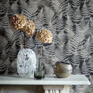 Clarissa Hulse Woodland Fern Charcoal Smooth Wallpaper