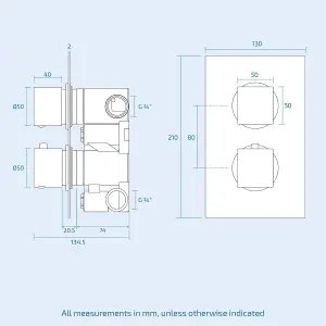 Nes Home Temel Thermostatic Concealed Shower Mixer Bathroom Square Slim Chrome Head Set