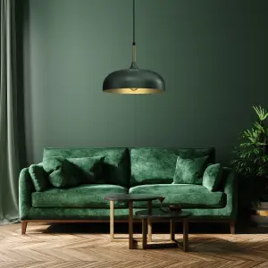 Milagro Pendant Lamp Lincoln Green/Gold 1XE27 35cm