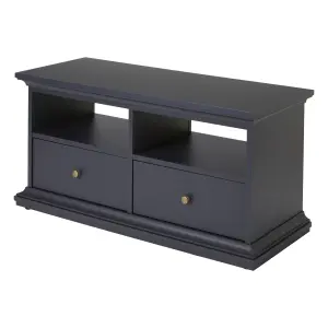 Paris Grey TV stand with 2 shelves, (H)50.7cm x (W)102cm x (D)41.6cm