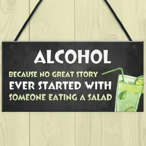 Funny Gift Hanging Home Bar Pub Garden Sign Gin Gift