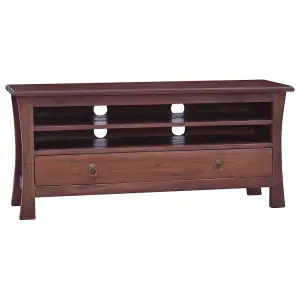 Berkfield TV Cabinet Classical Brown 100x30x45 cm Solid Mahogany Wood