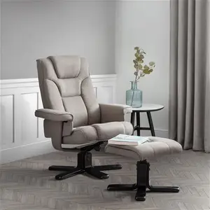 Guillot Swivel Recliner With Footstool Zipcode Design Upholstery Colour: Grey