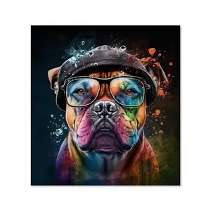 Staffordshire Bull Terrier Dog Splashart Premium Glass Kitchen Splashback W700mm x H750mm