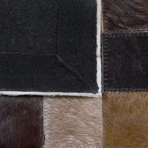 Cowhide Area Rug 160 x 230 cm Brown with Beige OKCULU