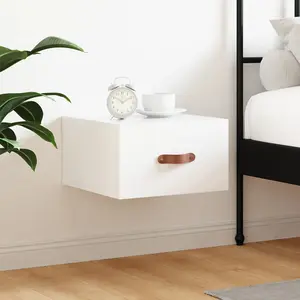 Berkfield Wall-mounted Bedside Cabinet High Gloss White 35x35x20 cm