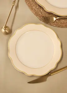 Rozi Jaswely Collection Porcelain Side Plates, Set of 6 - Cream