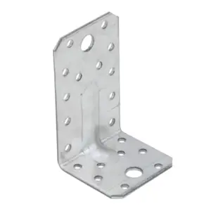 Pack of 4 - Heavy Duty Galvanised Reinforced L Shape Angle Bracket Corner Brace Connector 90x50x55mm