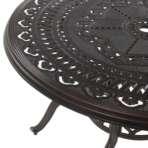 Garden Table Metal Dark Brown SALENTO