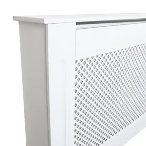 Adjustable Radiator Cover MDF White 1400mm 1920mm