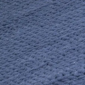 Navy Knitted Runner Wool Rug (60 x 230cm)