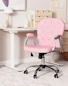 Office Chair Faux Leather Pink PRINCESS