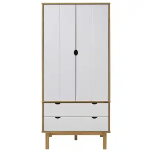 Wardrobe OTTA Brown and White 76.5x53x172 cm Solid Wood Pine