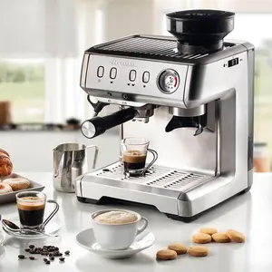 Ariete 1313 Metal Espresso Coffee Machine with Bean Grinder, Stainless Steel