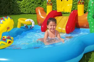 Bestway Wild West Play Centre Children's Paddling Pool with Slide for Outdoor Fun