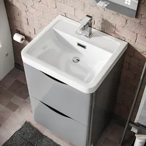 Nes Home 500mm Floorstanding Basin Vanity Unit Grey