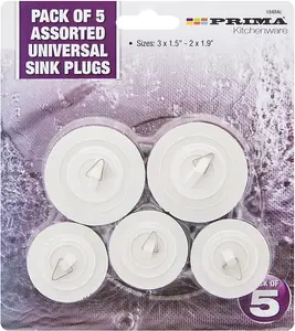 Pack Of 10 White Universal Sink Plugs Kitchen Bathroom Metal Hook Replacement