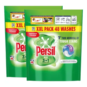 Persil XXL 3 in 1 Washing Capsules Bio with Lasting Freshness 48 Washes, 2 Pack