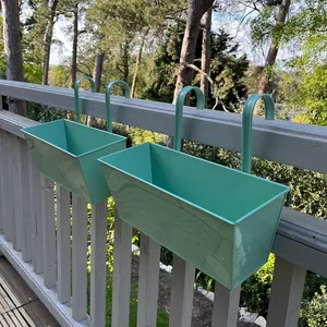 Sage Green Balcony Hanging Planters (Set of 2)