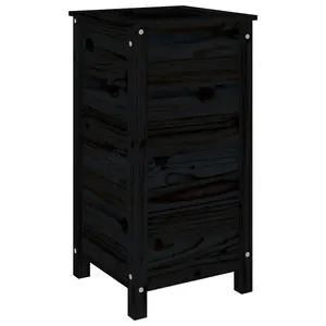 Berkfield Garden Planter Black 40x40x78 cm Solid Wood Pine