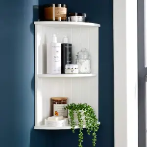 Home Source Bathroom Kitchen Corner Storage Shelf - White