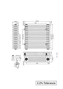 Right Radiators 600x605 mm Horizontal Traditional 4 Column Cast Iron Style Radiator Anthracite