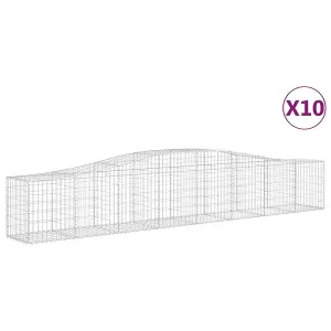 Berkfield Arched Gabion Baskets 10 pcs 400x50x60/80 cm Galvanised Iron