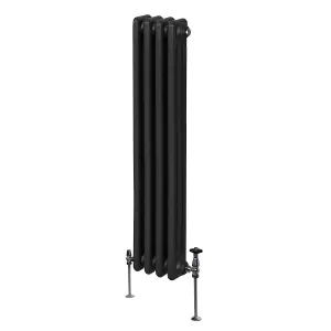 Traditional 3 Column Radiator - 1500 x 202 mm - Black