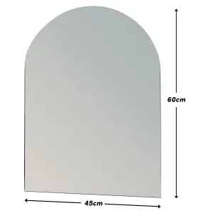 Showerdrape Hampton Arched Oval Wall Mounted Frameless Bathroom Mirror 60 x 45cm